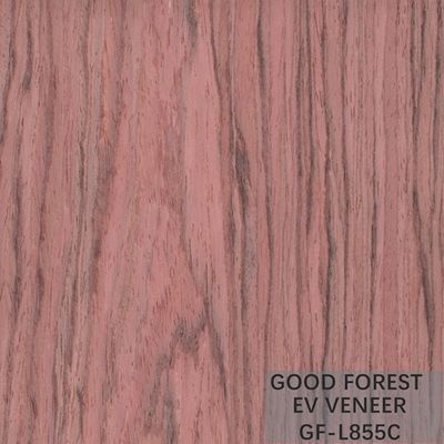 วีเนียร์ไม้เอ็นจิเนียร์ Bubinga Crown Cut Wood Veneer Sliced ​​Cut Technics