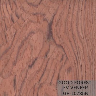 วีเนียร์ไม้เอ็นจิเนียร์ Bubinga Crown Cut Wood Veneer Sliced ​​Cut Technics