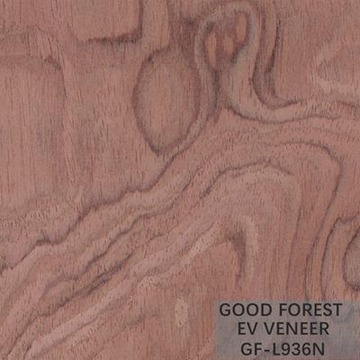 วีเนียร์ไม้เอ็นจิเนียร์ Bubinga Crown Cut Wood Veneer Sliced ​​Cut Technics