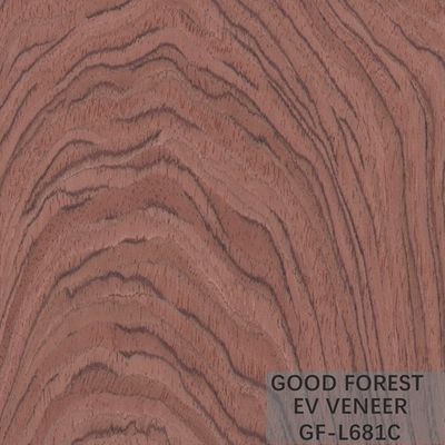 วีเนียร์ไม้เอ็นจิเนียร์ Bubinga Crown Cut Wood Veneer Sliced ​​Cut Technics
