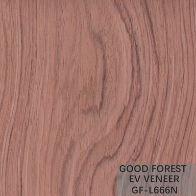 วีเนียร์ไม้เอ็นจิเนียร์ Bubinga Crown Cut Wood Veneer Sliced ​​Cut Technics
