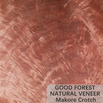 สี Makore ไม้วีเนียร์ไม้ธรรมชาติ Crown Cut Grain Customized Service