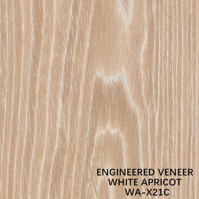 White Apricot Flat Cut X21C ไม้วีเนียร์ไม้เอ็นจิเนียร์สำหรับหน้าตู้ / ผิวประตู ODM
