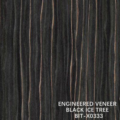 ตกแต่งไม้วีเนียร์ไม้มะเกลือ X0333 Black Ice Tree Quarter Cut Straight Grain ความยาว 2500-3100 MM คุณภาพดี