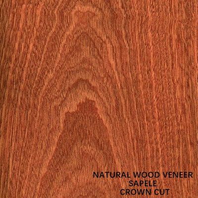 ไม้ระแนงและประตูแอฟริกา Natural Sapele Wood Veneer Flat Cut Crown Grain AAA Grade