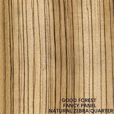 แผงแฟนซี Zebra Wood Veneer Quarter Grain ขนาดมาตรฐาน 2440 * 1220 Mm กำลังการผลิตที่ดีจากผู้ผลิตจีน