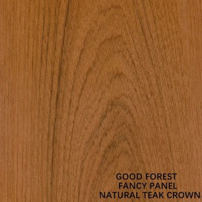 ไม้วีเนียร์ไม้สักธรรมชาติมงกุฎไม้อัดแฟนซีไม้อัด Mdf Chipboard เฟอร์นิเจอร์ฐานกระดาน 2440 2745 มม. ความยาว