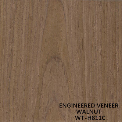 แผ่นไม้อัด Recon Walnut Wood หั่นบาง ๆ H811C Crown Copy 2500 * 640mm ผิวประตูขนาดยาว
