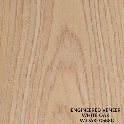 ขาวโอ๊ควิศวกรรมไม้ Flat Cut Veneer Crown Grain 558C สําหรับตกแต่งโรงแรม