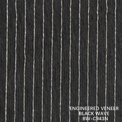 2500-3100mm Wood Veneer สีดํา Ripple 943N สีดําและสีขาวสําหรับผนัง