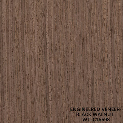 วีเนียร์ไม้ American Walnut แบบปรับสภาพ ความหนา 0.15-0.60 มม. บริการปรับแต่งตามความต้องการ ลาย Quarter Cut Fine Line สำหรับตกแต่ง WT-C1270S/1440S/1559S