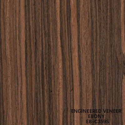 Recon Ebony Wood Veneer Slice Cut Straight Grain Double Color สําหรับการตกแต่งหน้าประตูและตู้