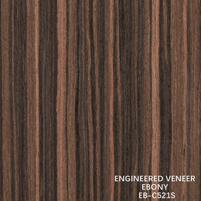 Recon Ebony Wood Veneer Slice Cut Straight Grain Double Color สําหรับการตกแต่งหน้าประตูและตู้