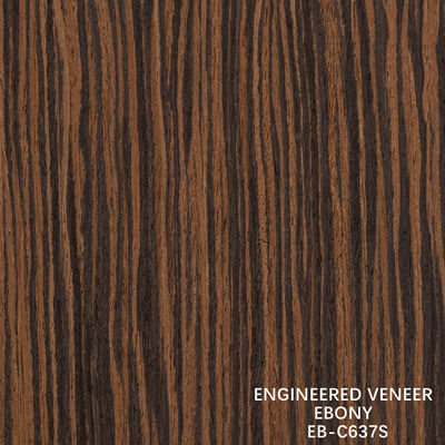 Recon Ebony Wood Veneer Slice Cut Straight Grain Double Color สําหรับการตกแต่งหน้าประตูและตู้