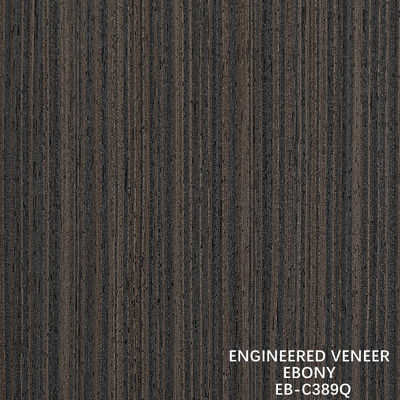 สีน้ําตาลวิศวกรรมไม้ veneer ควอเตอร์ตัด Ebony veneer Fineline สําหรับประตูและหน้าตู้