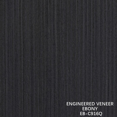 สีน้ําตาลวิศวกรรมไม้ veneer ควอเตอร์ตัด Ebony veneer Fineline สําหรับประตูและหน้าตู้