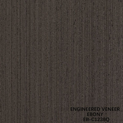 สีน้ําตาลวิศวกรรมไม้ veneer ควอเตอร์ตัด Ebony veneer Fineline สําหรับประตูและหน้าตู้
