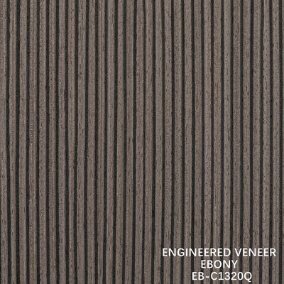 สีน้ําตาลวิศวกรรมไม้ veneer ควอเตอร์ตัด Ebony veneer Fineline สําหรับประตูและหน้าตู้