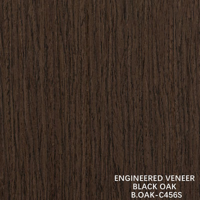 แฟนซีวิศวกรรมไม้ Veneer ผืนสีดํา Oak สีตรงเมล็ดตัดตัด Splicing 1220mm
