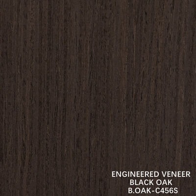 แฟนซีวิศวกรรมไม้ Veneer ผืนสีดํา Oak สีตรงเมล็ดตัดตัด Splicing 1220mm
