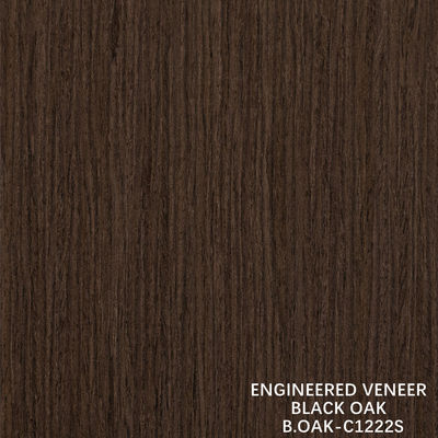 แฟนซีวิศวกรรมไม้ Veneer ผืนสีดํา Oak สีตรงเมล็ดตัดตัด Splicing 1220mm
