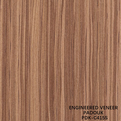 การออกแบบไม้ Veneer Padouk สายตรงเมล็ดสไลส์ตัดเทคนิคความหนา 0.5mm สําหรับหน้ากระเป๋า