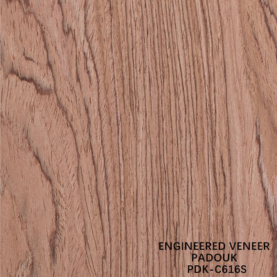 การออกแบบไม้ Veneer Padouk สายตรงเมล็ดสไลส์ตัดเทคนิคความหนา 0.5mm สําหรับหน้ากระเป๋า