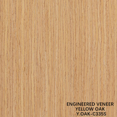 Recon Wood Veneer Yellow Oak Vertical Grain Quarter Cut 3050*640mm สําหรับกระดาษตกแต่งโรงแรม กลับประเทศจีนผู้ผลิต