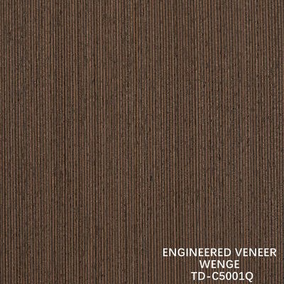 Recon Wenge Wood Veneer ความหนาเส้นละเอียด 0.15-1.8 มิลลิเมตร Fleeced Back สําหรับประตูและหน้าต่างภายใน