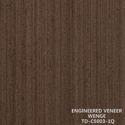 Recon Wenge Wood Veneer ความหนาเส้นละเอียด 0.15-1.8 มิลลิเมตร Fleeced Back สําหรับประตูและหน้าต่างภายใน