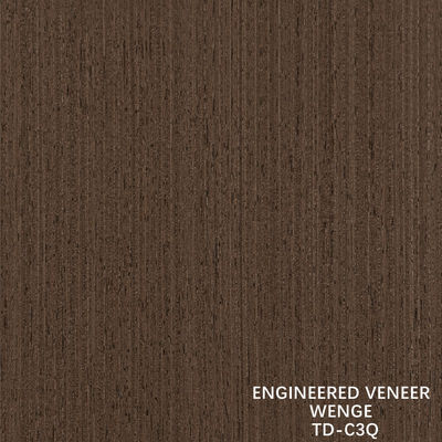 Recon Wenge Wood Veneer ความหนาเส้นละเอียด 0.15-1.8 มิลลิเมตร Fleeced Back สําหรับประตูและหน้าต่างภายใน