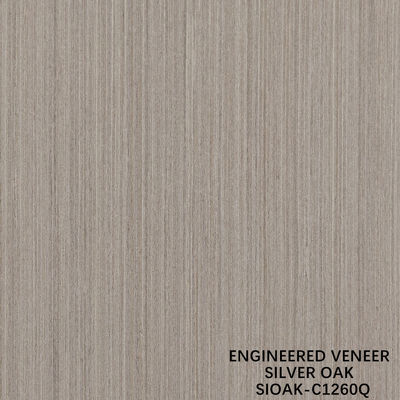 การออกแบบไม้ veneer ตัดสี่ส่วนหนึ่งของแผ่น Oak เงิน ความหนา 0.4 มม สําหรับสําหรับหน้าตู้