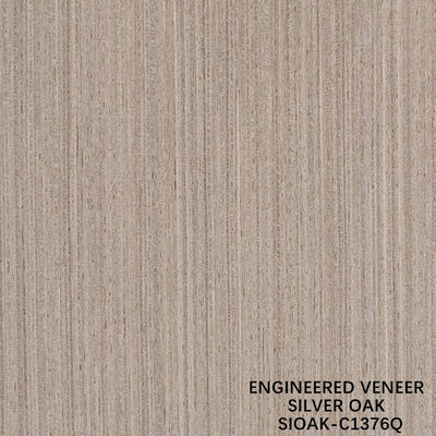 การออกแบบไม้ veneer ตัดสี่ส่วนหนึ่งของแผ่น Oak เงิน ความหนา 0.4 มม สําหรับสําหรับหน้าตู้