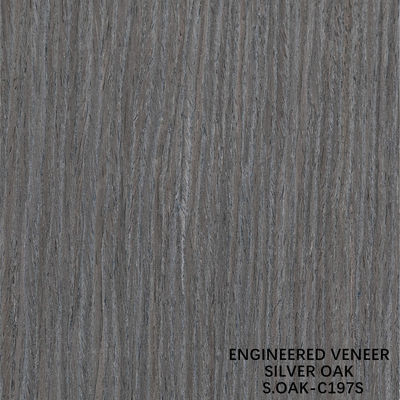 แฟนซีวิศวกรรมไม้ veneer ของเงิน Oak Quarter Cut สําหรับประตูและตู้หน้ายืดขนาด 3100mm
