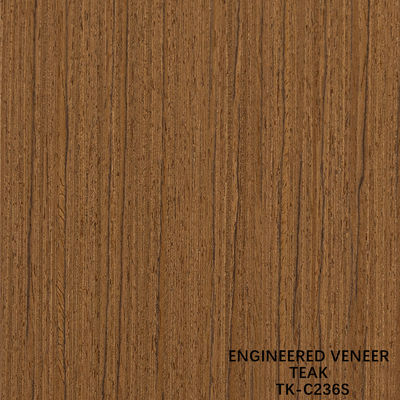 Recon Wood Veneer Of Teak Slice Cut Technics With Straight Grain สําหรับสําหรับหน้าประตู ขนาด 2850 มม