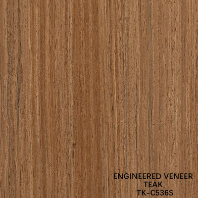 Recon Wood Veneer Of Teak Slice Cut Technics With Straight Grain สําหรับสําหรับหน้าประตู ขนาด 2850 มม