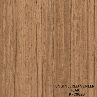 Recon Wood Veneer Of Teak Slice Cut Technics With Straight Grain สําหรับสําหรับหน้าประตู ขนาด 2850 มม