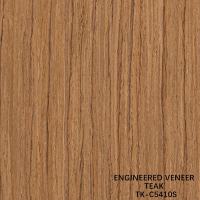 Recon Wood Veneer Of Teak Slice Cut Technics With Straight Grain สําหรับสําหรับหน้าประตู ขนาด 2850 มม