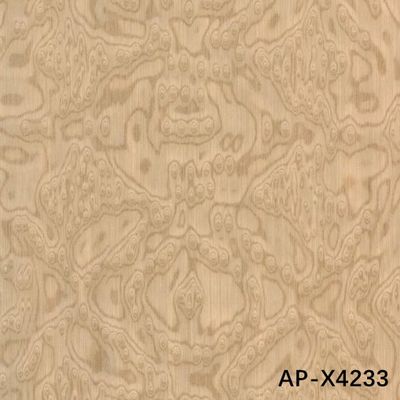 ไม้แผ่นวีเนียร์จำลองลายไม้ Sapele Pommele หนา 0.45 มม. สำหรับเครื่องดนตรี ภายในรถยนต์ X0933/X4233/X2733/X6833/X2543/X4543/X4643