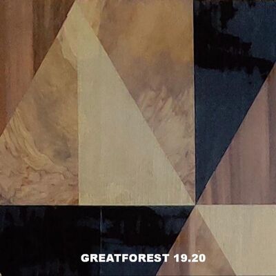 ศิลปะปาร์เก้ไม้วีเนียร์สมมาตร Collage รูปแบบเรขาคณิตที่อุดมไปด้วยสีภาพวาดไม้ 0.55 มม.