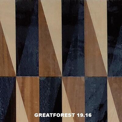 ศิลปะปาร์เก้ไม้วีเนียร์สมมาตร Collage รูปแบบเรขาคณิตที่อุดมไปด้วยสีภาพวาดไม้ 0.55 มม.