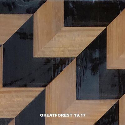 ศิลปะปาร์เก้ไม้วีเนียร์สมมาตร Collage รูปแบบเรขาคณิตที่อุดมไปด้วยสีภาพวาดไม้ 0.55 มม.