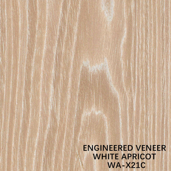 White Apricot Flat Cut X21C ไม้วีเนียร์ไม้เอ็นจิเนียร์สำหรับหน้าตู้ / ผิวประตู ODM