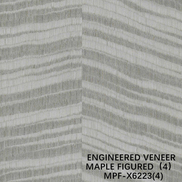 Exotic Engineered Maple ไม้วีเนียร์ไม้คิด X6223 พื้นผิวไม่สม่ำเสมอย้อมสีเทากำลังการผลิตที่ดีจากประเทศจีน