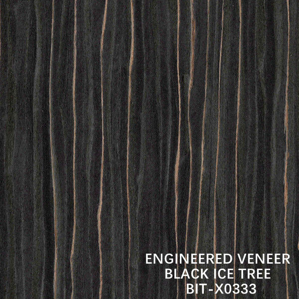 ตกแต่งไม้วีเนียร์ไม้มะเกลือ X0333 Black Ice Tree Quarter Cut Straight Grain ความยาว 2500-3100 MM คุณภาพดี