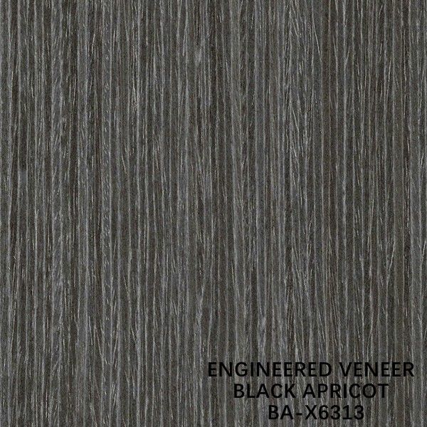 การตกแต่ง Man Made Black Apricot Recon ไม้วีเนียร์ X6313 Straight Grain 2500-3100mm