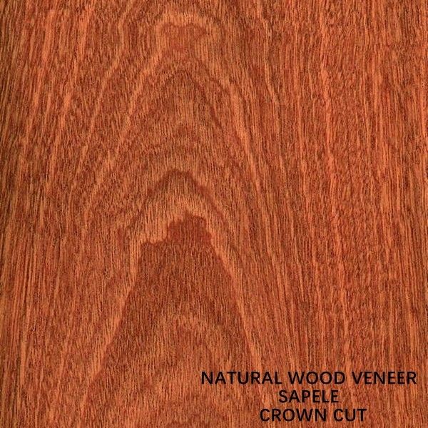ไม้ระแนงและประตูแอฟริกา Natural Sapele Wood Veneer Flat Cut Crown Grain AAA Grade
