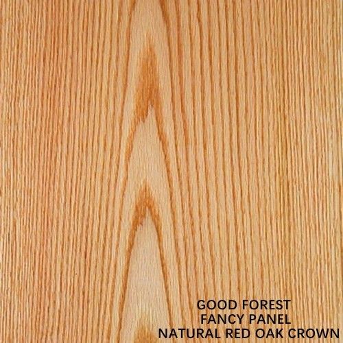 Red Oak Fancy Mdf Crown Grain Wood Veneer Slip Match วัสดุเฟอร์นิเจอร์ที่กําหนดเอง ไม่มีสี