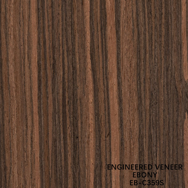 Recon Ebony Wood Veneer Slice Cut Straight Grain Double Color สําหรับการตกแต่งหน้าประตูและตู้