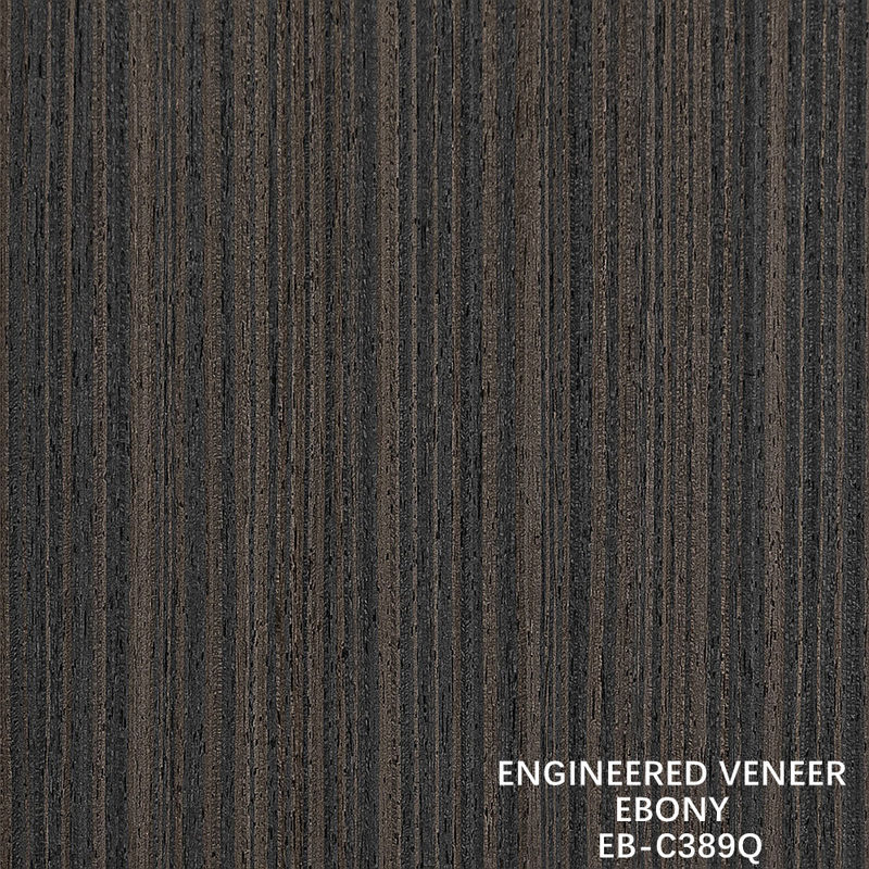 สีน้ําตาลวิศวกรรมไม้ veneer ควอเตอร์ตัด Ebony veneer Fineline สําหรับประตูและหน้าตู้